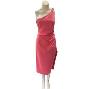 MISHA Collection Alaska Off Shoulder Twist Midi Dress Pink Large